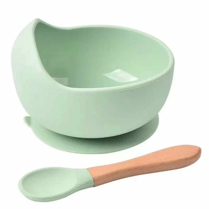 Tableware And Kitchenware | Mint Silicon Baby Bowl And Spoon Set Housewares Green