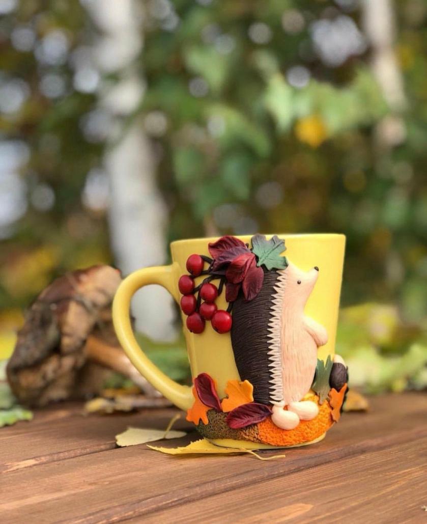 Tableware And Kitchenware | Mug For A Friend, A Gift For Grandmother, Autumn Mug, Yellow Tea Mug Funny Hedgehog, Forest Animals, Mother In Law Gift, 3D Mug Housewares Tableware And Kitchenware