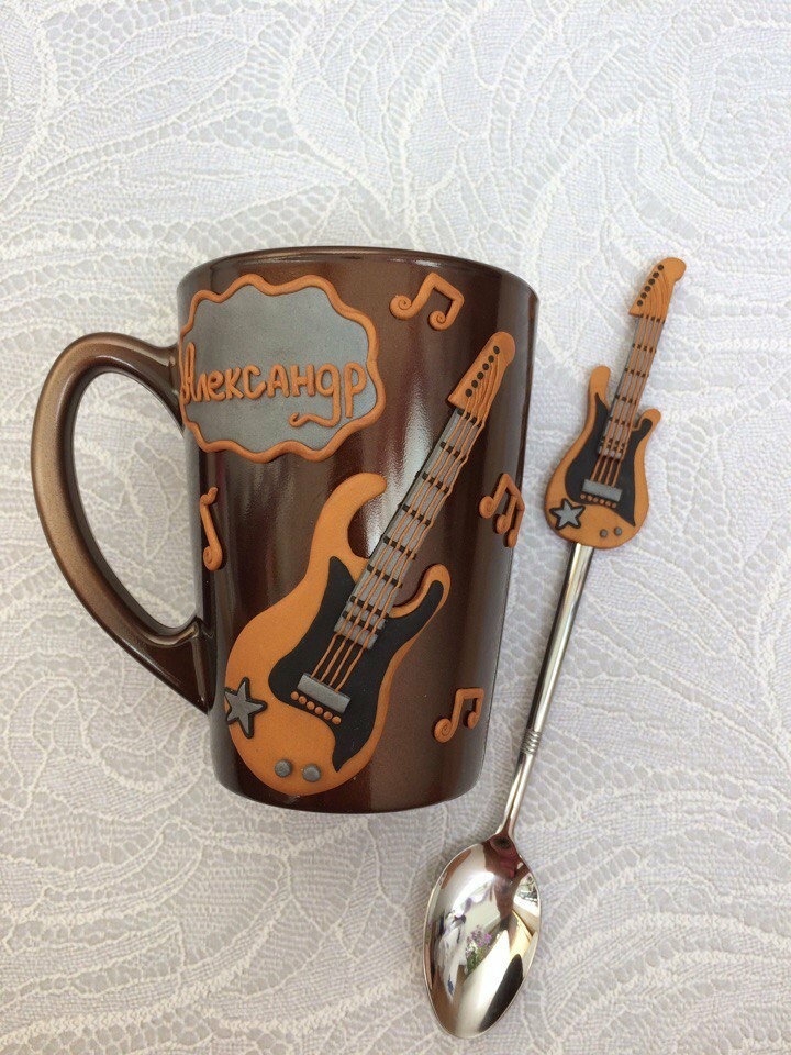 Tableware And Kitchenware | Personalized Mug For The Musician, Gift To Music Teacher, 3 D Mug With A Guitar, Guitar Gift, Guitarist Gift, Guitar Player Gift, 3D Mug Housewares Tableware And Kitchenware