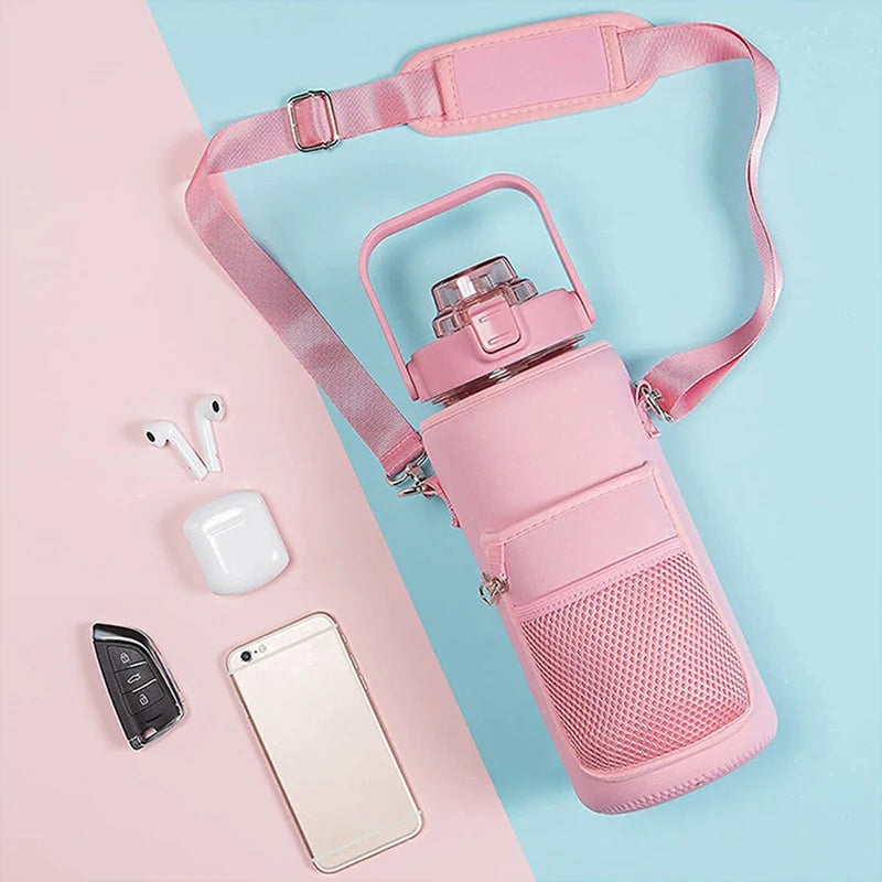 Tableware And Kitchenware | Pink Water Bottle With Adjustable Shoulder Strap Housewares A