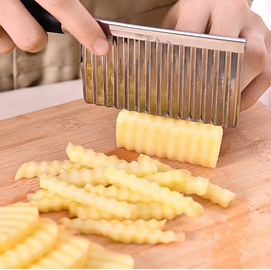 Tableware And Kitchenware | Potato Cutter Corrugated Utility Fruit And Vegetable Cutting Knife Stainless Slicer Housewares Tableware And Kitchenware