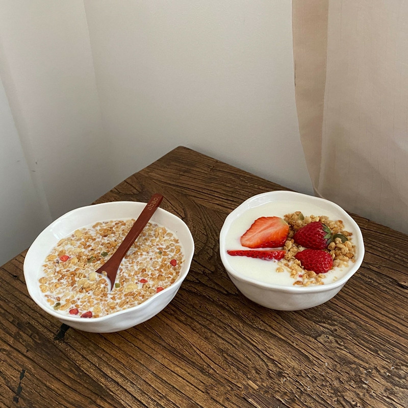 Tableware And Kitchenware | Small White Ceramic Salad Bowl Dessert Snack Ramen Ice Cream Fruit Bowl Kitchen Breakfast Candy Decorative Bowl Housewares Tableware And Kitchenware