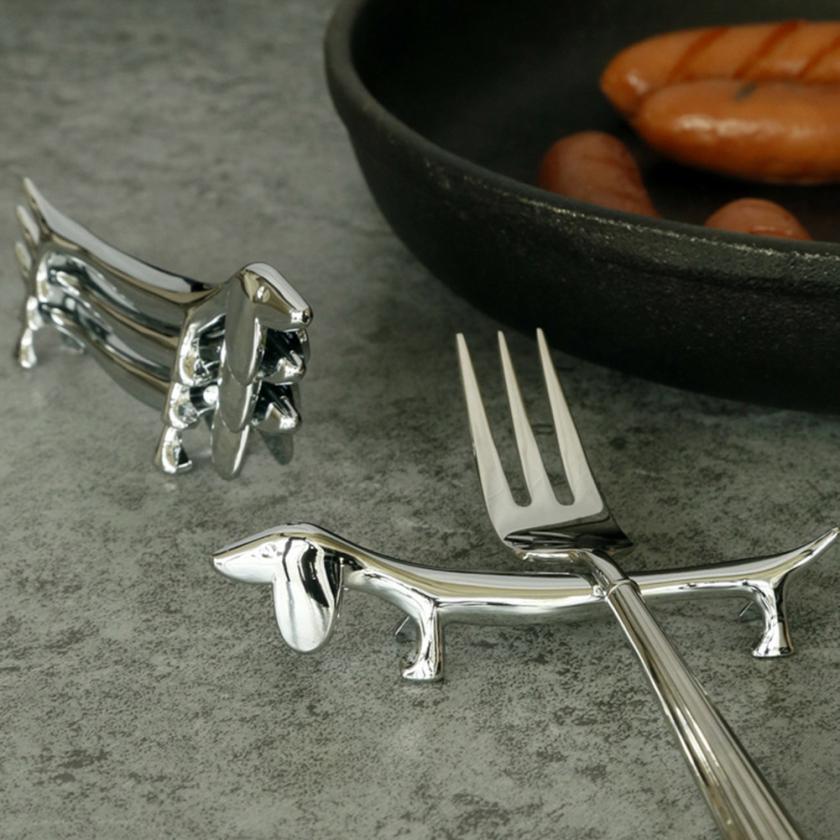 Tableware And Kitchenware | Stainless Steel Dachshund Dog Chopstick Holder Chopsticks Rest Spoon Stand Fork Holder Housewares Tableware And Kitchenware