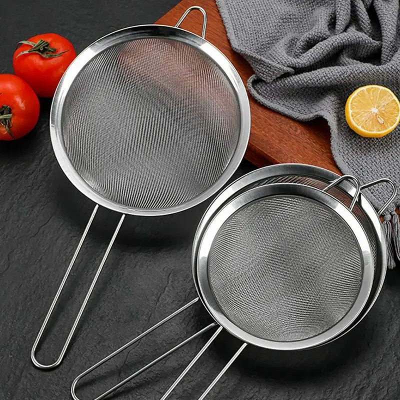 Tableware And Kitchenware | Stainless Steel Fine Mesh Strainers Set Housewares Set of 3 Fine Mesh