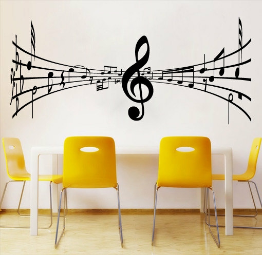 Wall Decals | 3D Music Tabs Vinyl With Notes Decal For Living Room Decoration Housewares Wall Decals