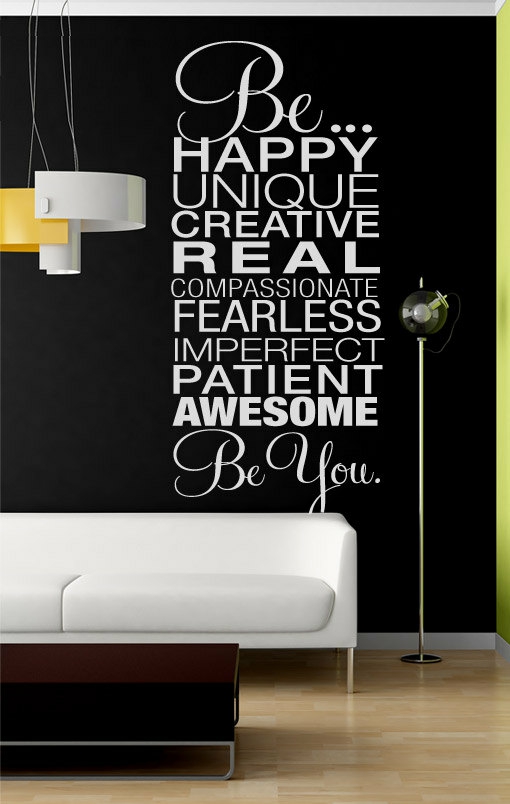 Wall Decals | Be Happy, Be You. – Quote Sticker Home Decor For Housewares Vinyl Wall Decal – Be Happy, Be You. Housewares Wall Decals