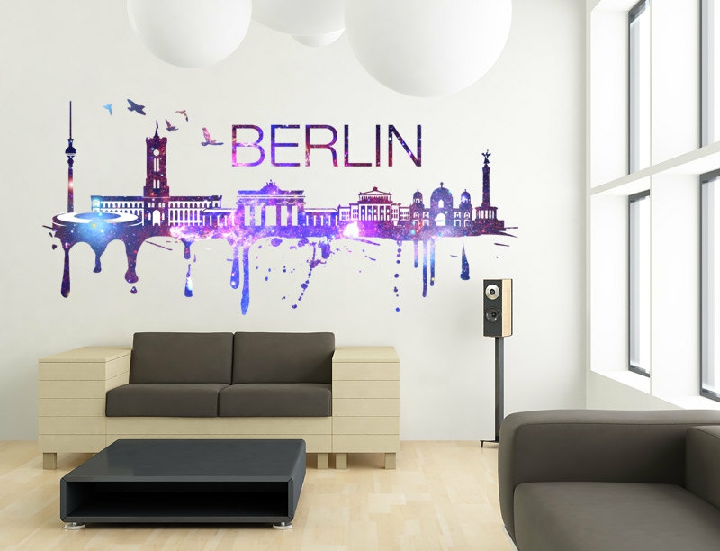 Wall Decals | Berlin Skyline Cosmic City Decal All Modern Design Art Print Sticker Housewares Wall Decals