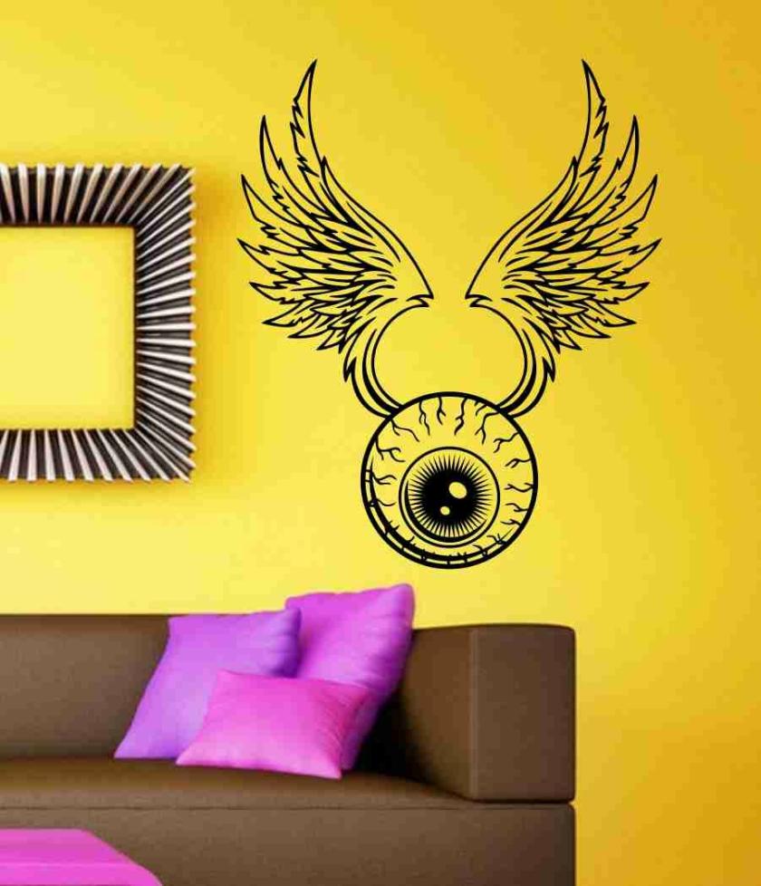 Wall Decals | Eye With Wings Sticker Wall Art Graphic Dragons Cartoon Housewares Wall Decals