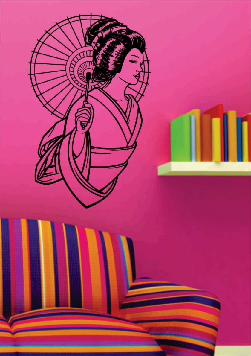 Wall Decals | Geisha Girl Version 103 Wall Decal Sticker Art Graphic Housewares Wall Decals