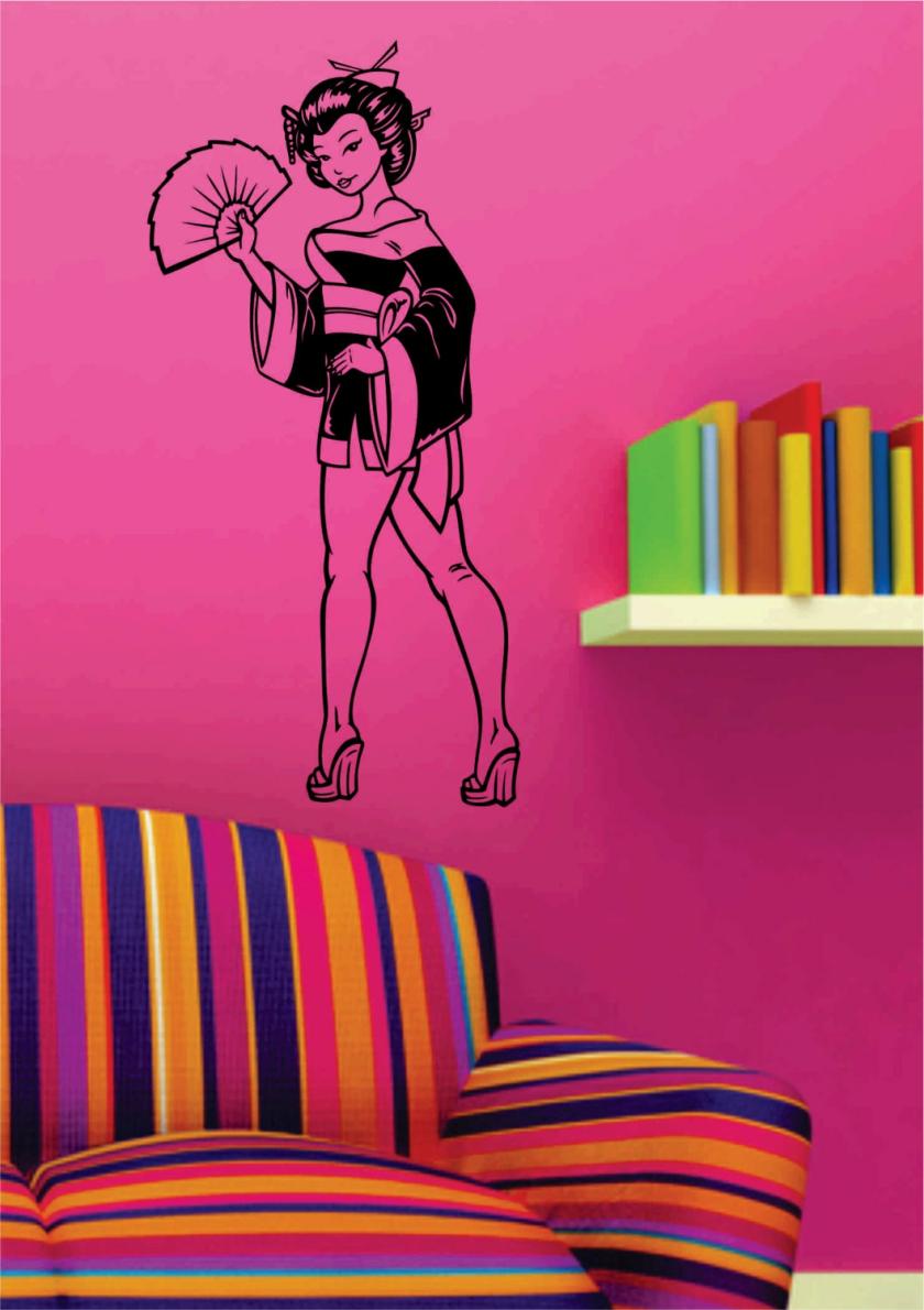 Wall Decals | Geisha Pin Up Girl Wall Decal Sticker Art Graphic Housewares Wall Decals