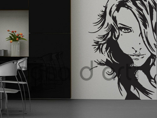 Wall Decals | Girl Face Vinyl Decal Profile Sticker Silhouette For Housewares Housewares Wall Decals