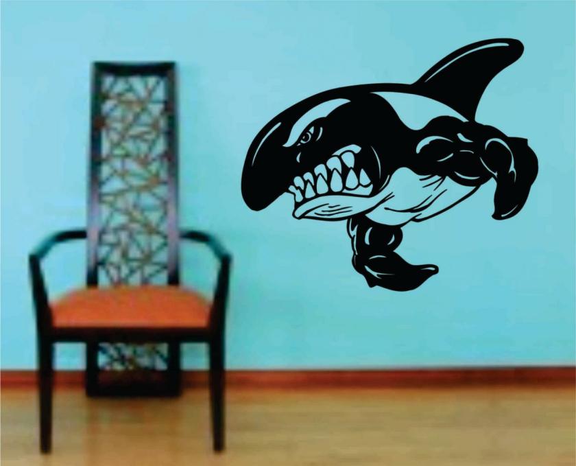 Wall Decals | Killer Whale Version 101 Decal Sticker Wall Art Graphic Fish Ocean Scuba Dive Housewares Wall Decals