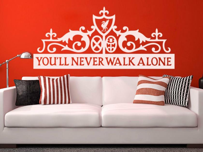 Wall Decals | Liverpool Fc – You’Ll Never Walk Alone, Wall Decor – Football Boys Room Decor – Gift For Men – Liverpool Fc Soccer Housewares Wall Decals