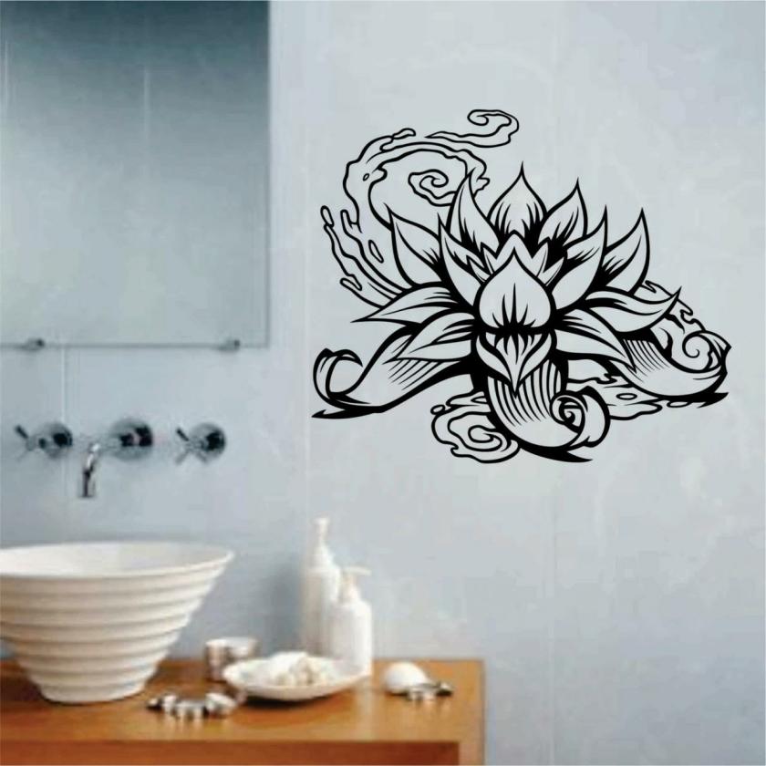 Wall Decals | Lotus Flower Version 101 Wall Decal Sticker Art Graphic Housewares Wall Decals