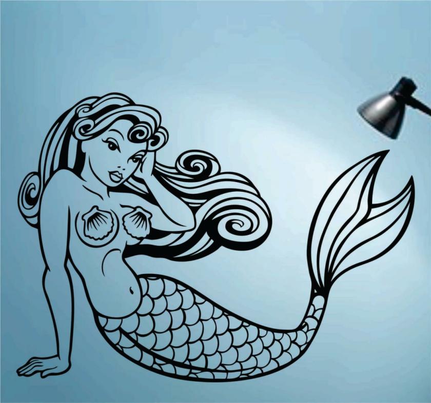 Wall Decals | Mermaid Version 101 Vinyl Wall Decal Sticker Decal Stickers Mermaids Nursery Kids Room Fantasy Housewares Wall Decals