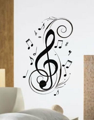 Wall Decals | Music Notes Design Decal Wall Mural Decal Sticker Housewares Wall Decals