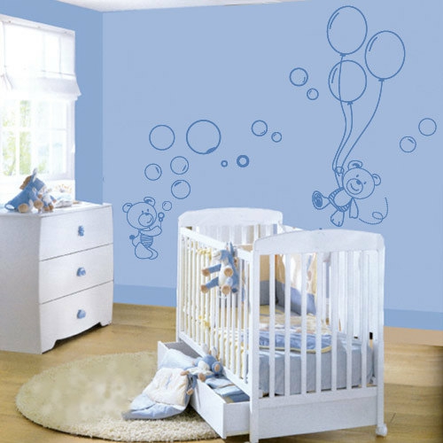 Wall Decals | Nursery Wall Decals – Little Bears And Balloons For Housewares Housewares Wall Decals