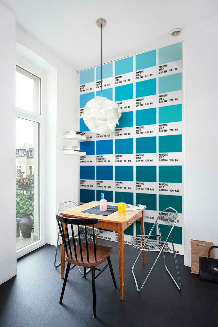 Wall Decals | Pantones Tiles Stickers Blue Color (Pack With 56) – 4 X 4 Inches Housewares Wall Decals