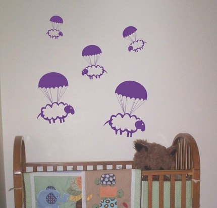 Wall Decals | Parachuting Sheep Decal Sticker Wall Housewares Wall Decals