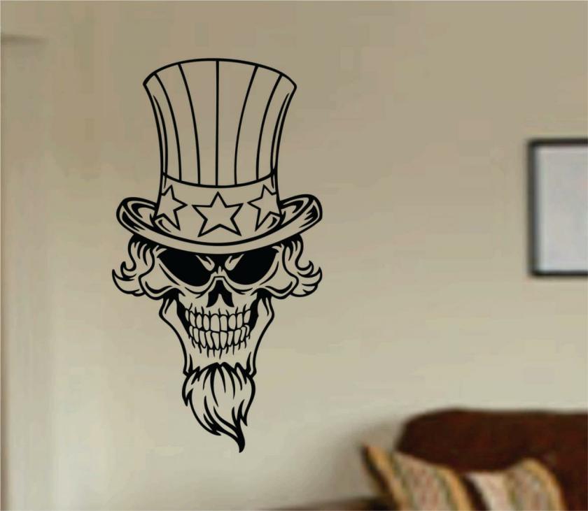 Wall Decals | Patriotic Skull Wall Vinyl Decal Sticker Art Graphic Sticker Usa 4Th Of July America Murrica Housewares Wall Decals