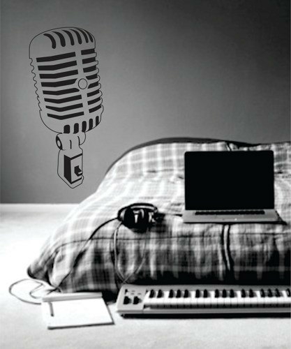 Wall Decals | Retro 50S Radio Microphone Wall Decal Sticker Housewares Wall Decals