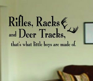 Wall Decals | Rifles Racks And Deer Tracks Decal Sticker Wall Boy Girl Teen Child Housewares Wall Decals