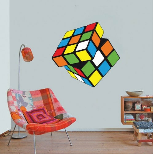 Wall Decals | Rubik Cube Wall Decal Art Print For Teens Home Decor Housewares Wall Decals