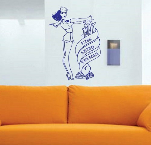 Wall Decals | Sailorette Pin Up Girl Wall Decal Sticker Housewares Wall Decals