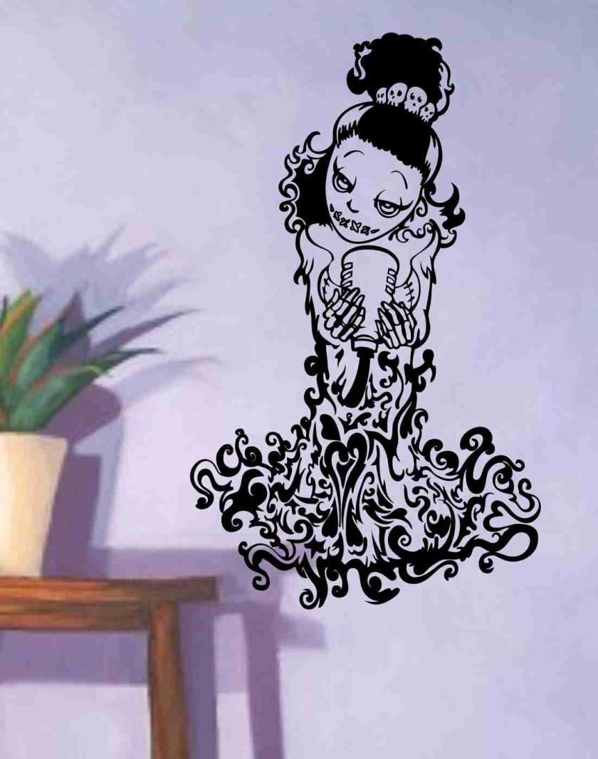 Wall Decals | Skeleton Version 106 Pin Up Model Wall Vinyl Decal Sticker Art Graphic Sticker Sugar Skull Housewares Wall Decals