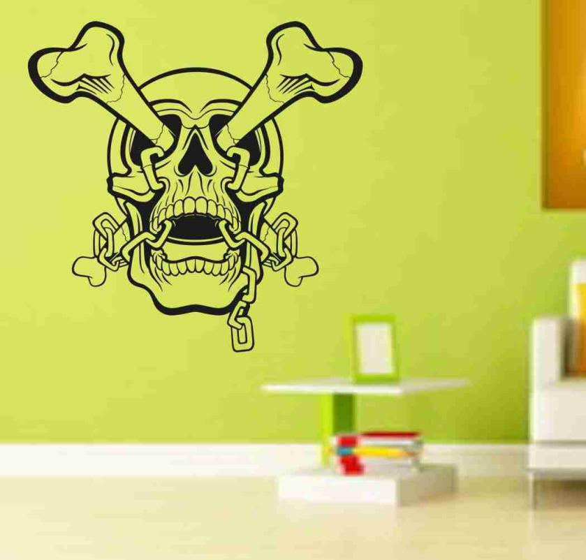 Wall Decals | Skull Version 111 Bones Wall Vinyl Decal Sticker Art Graphic Sticker Skulls Housewares Wall Decals