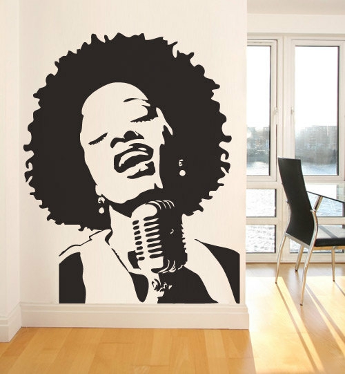 Wall Decals | Soul Singer Girl Vintage Sticker Decal Home Design Modern Decoration Housewares Wall Decals