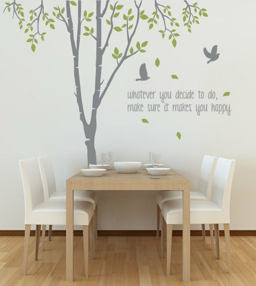 Wall Decals | Tree Wall Decal With Quote, Spring Tree Birds Vinyl Wall Sticker Art Housewares Wall Decals