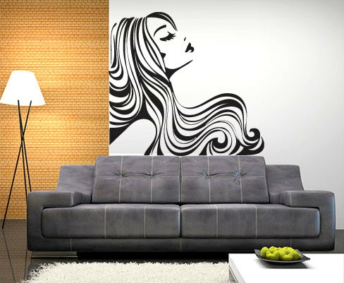 Wall Decals | Vinyl Silhouette Wall Decal Art Dreaming Girl Profile Sticker For Housewares Housewares Wall Decals