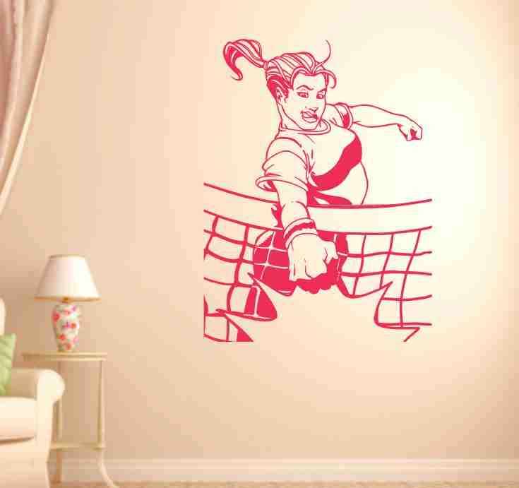 Wall Decals | Volleyball Girl Spiking Ball Vinyl Wall Decal Sticker Art Sports Kid Children Ball Nursery Boy Teen Ball Nursery Boy Teen Housewares Wall Decals