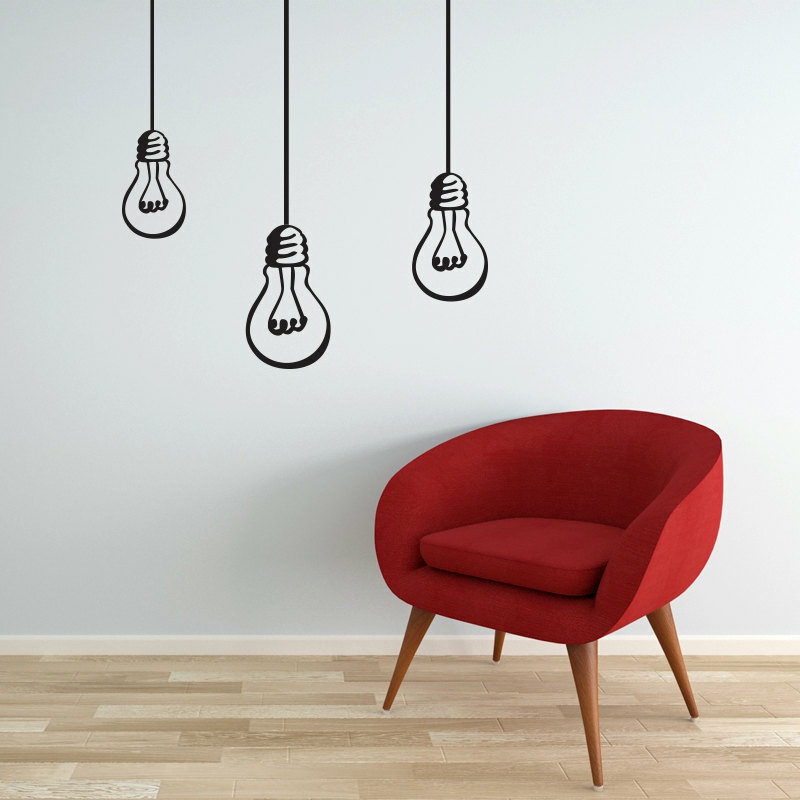 Wall Decals | Wall Decal Bulbs Hanging Lights Bulb Decal Vinyl Wall Sticker For Any Rooms Modern Decor Housewares Wall Decals