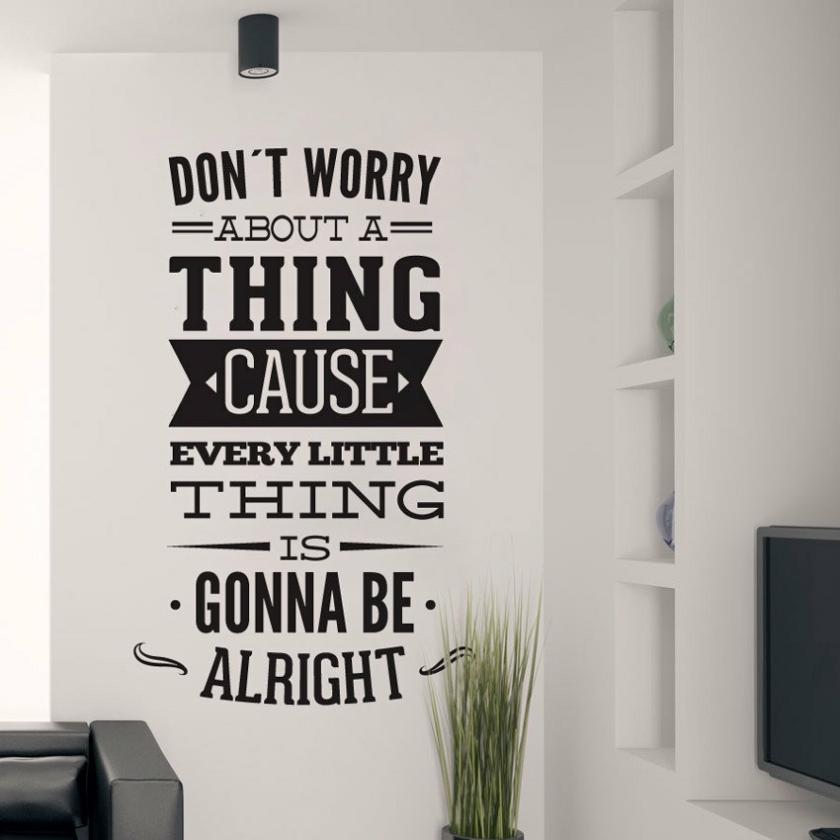 Wall Decals | Wall Decal Quotes – Dont Worry About A Thing Bob Marley Song Lyrics Quote Sticker Home Decor For Housewares Housewares Wall Decals