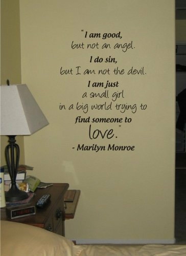 Wall Decals | Wall Decal Quotes – Marilyn Monroe I Am Good But Not An Angel Quote Decal Sticker Wall Housewares Wall Decals