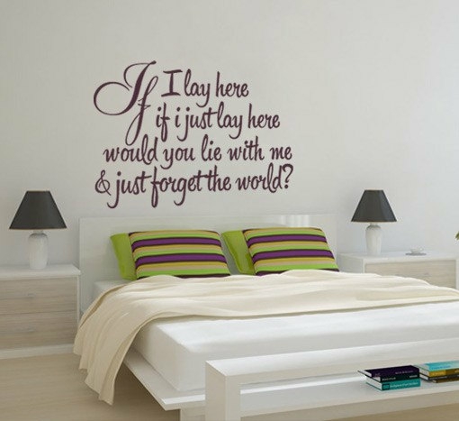 Wall Decals | Wall Decal Quotes – Vinyl Quote Snow Patrol If I Lay Here Song Decal For Housewares Housewares Wall Decals