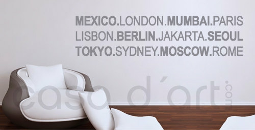 Wall Decals | World Wide Cities – Wall Decal For Housewares Housewares Wall Decals