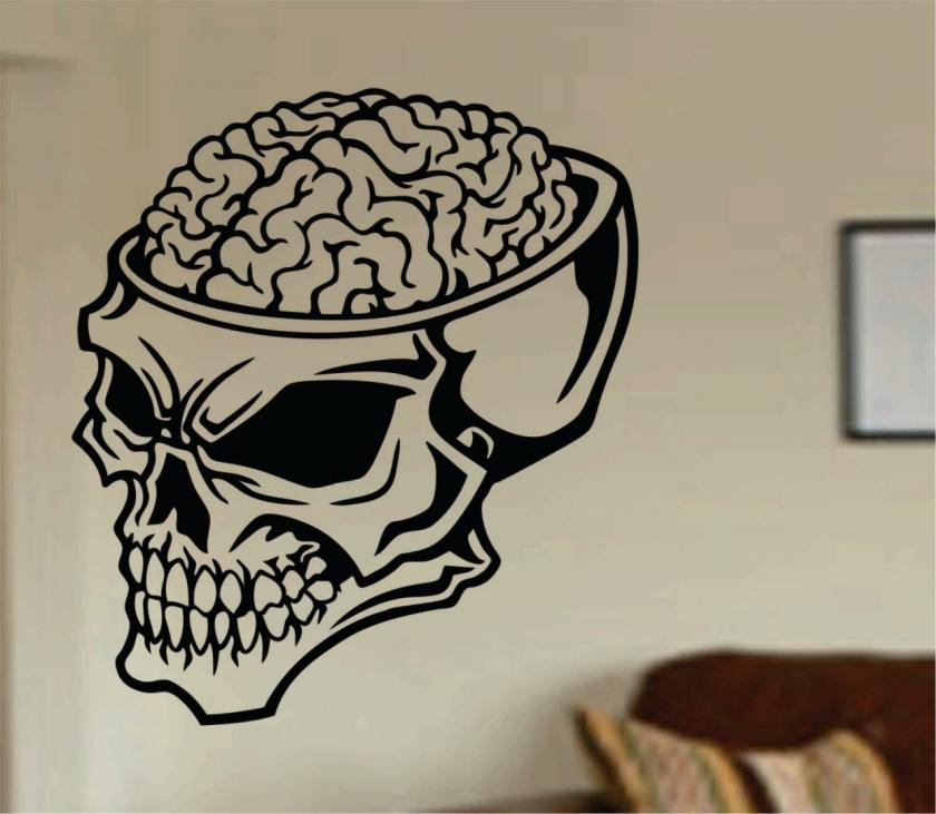 Wall Decals | Zombie Brain Skull Wall Vinyl Decal Sticker Art Graphic Sticker Walking Dead Zombies Housewares Wall Decals