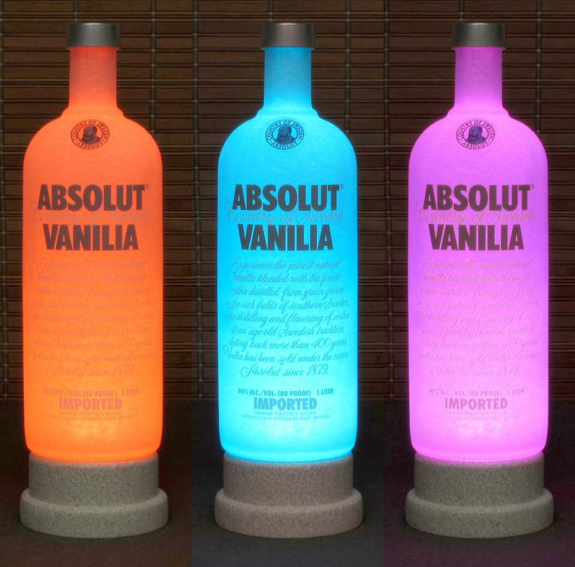 Lightings | Absolut Vanilla Vodka Color Changing Led Remote Controlled Led Bottle Lamp /Bar Light – Housewares Lightings