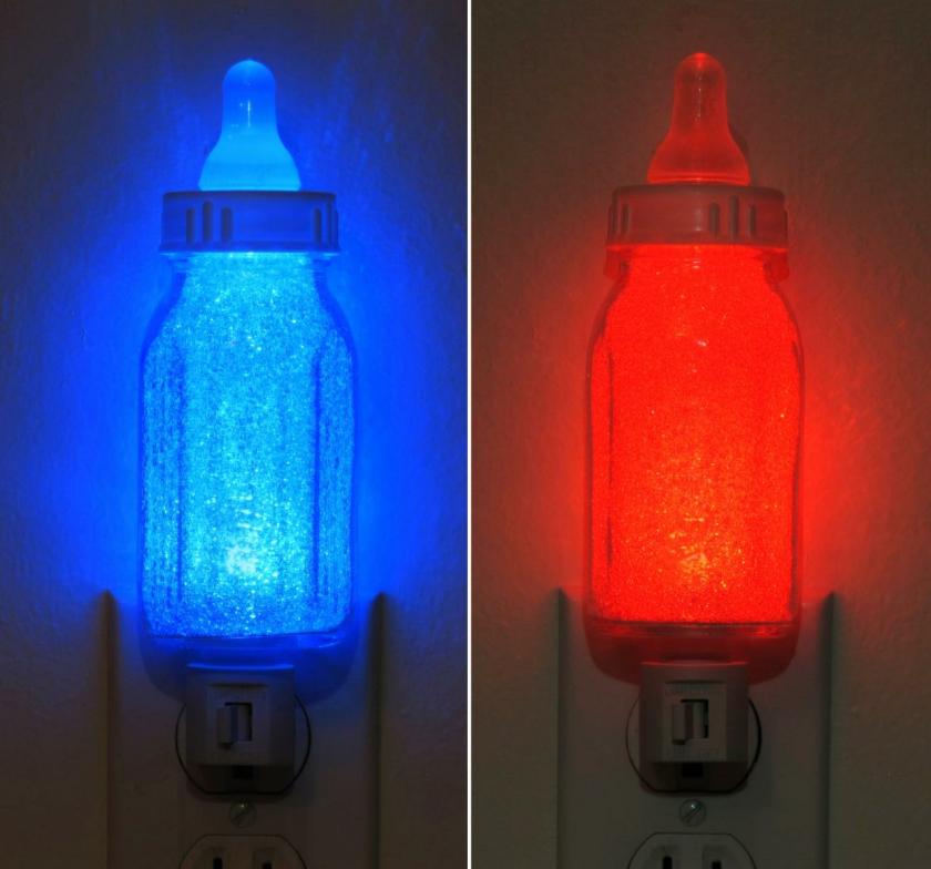 Lightings | Infant Baby Bottle Night Light Blue Or Red Boy Girl Nursery Shower Gift Lamp Housewares Lightings