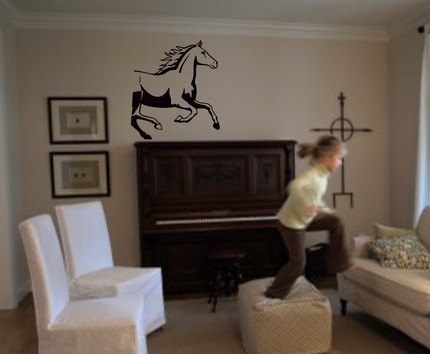 Wall Decals | Horse Running Wall Decal Sticker Country Cowboy Equestrian Horses Kid Housewares Wall Decals