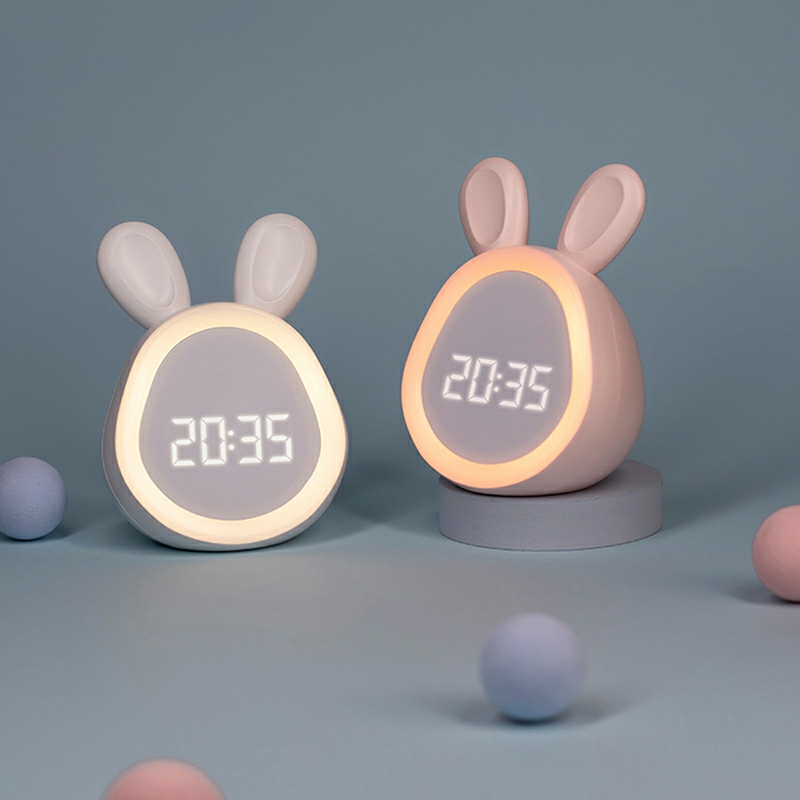 Decorative Items | Kids Cute Rabbit Alarm Clock With Night Light Stepless Dimming Led Digital Alarm Clock For Boy Girls Intelligent Program Control Decorative Items Decorative Items