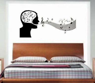 Wall Decals | Music Man Decal Wall Mural Decal Sticker Music On My Mind Housewares Wall Decals