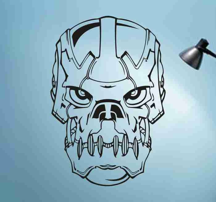 Wall Decals | Skull Version 113 Bones Robot Wall Vinyl Decal Sticker Art Graphic Sticker Skulls Housewares Wall Decals