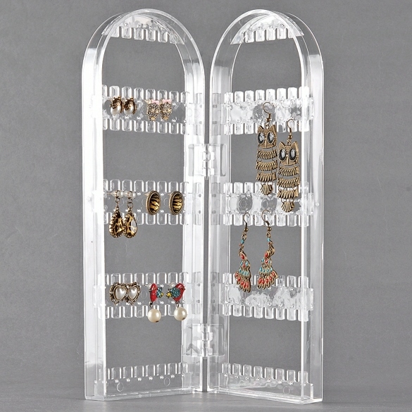 Decorative Items | 120 Holes Clear Plastic Earring Jewelry Show Display Stand Holder Rack Decorative Items Decorative Items